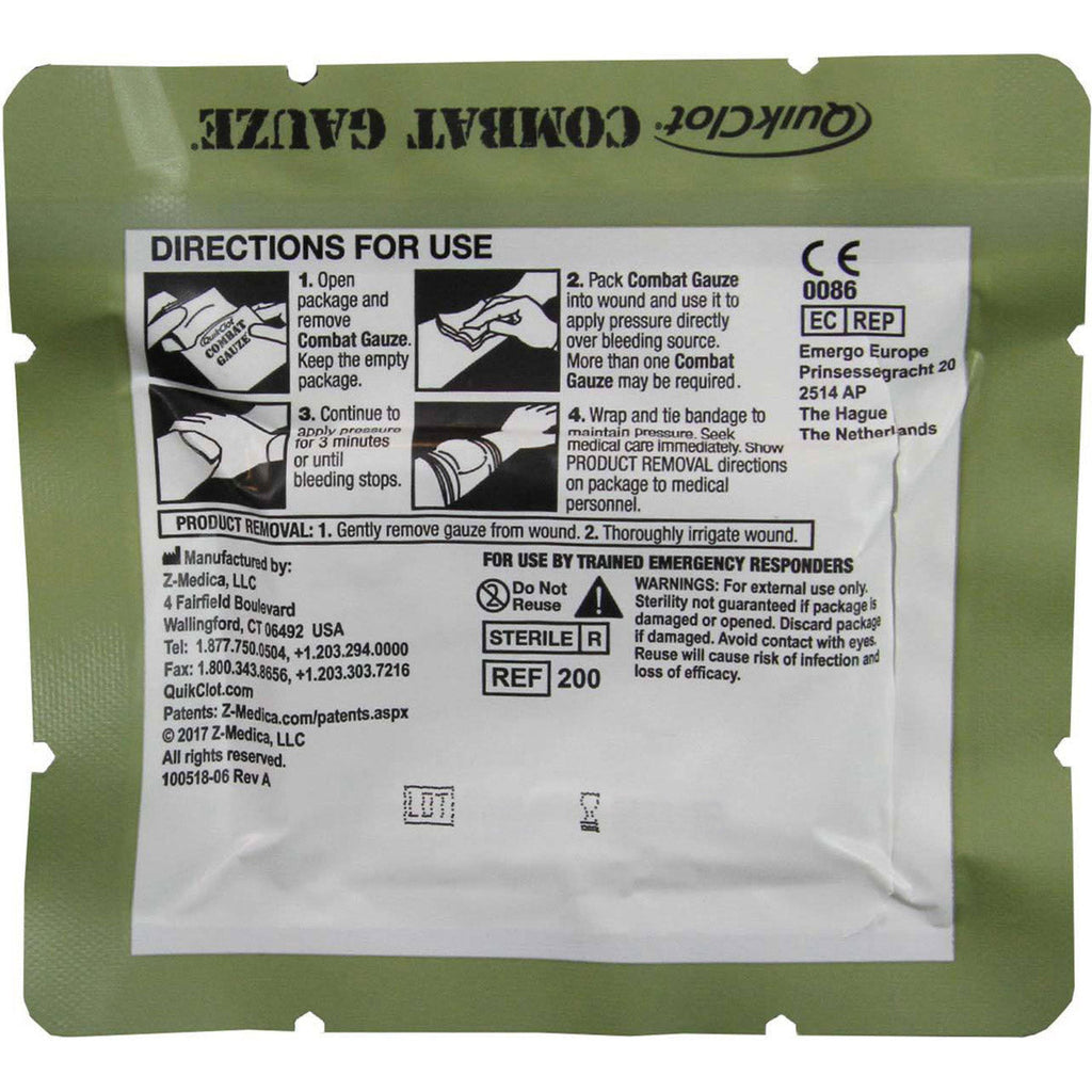 QuikClot Combat Gauze, Z-Fold, Military