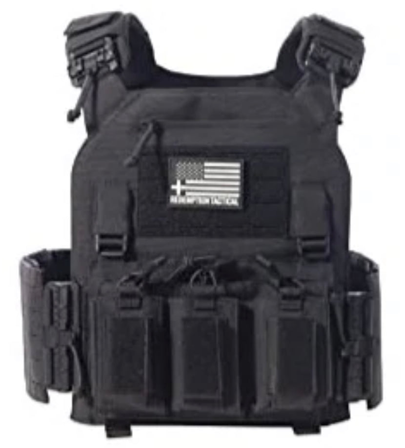 Redemption Tactical Crusader 2.0® l St. Michael FULL ARMOR KIT COMBO PACKAGE with Crusader 2.0 +IFAK Medical Kit + LEVEL IV  (2) 10x12 Front/Back Plates (2) 6x6 Side Plates (Level IV Ceramic)